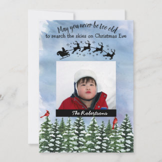 Christmas Eve Watercolor Photo Holiday Card