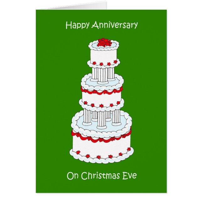 Christmas Eve Wedding Anniversary Congratulations Cards (Front)