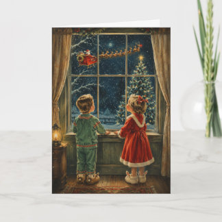 Christmas Eve Wonder – Look! It’s Santa! Holiday Card