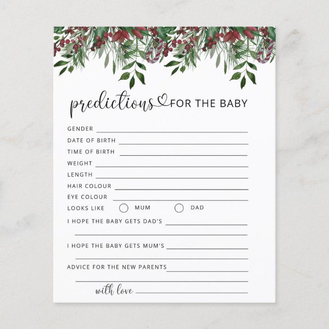 Christmas evergreen baby predictions and advice (Front)