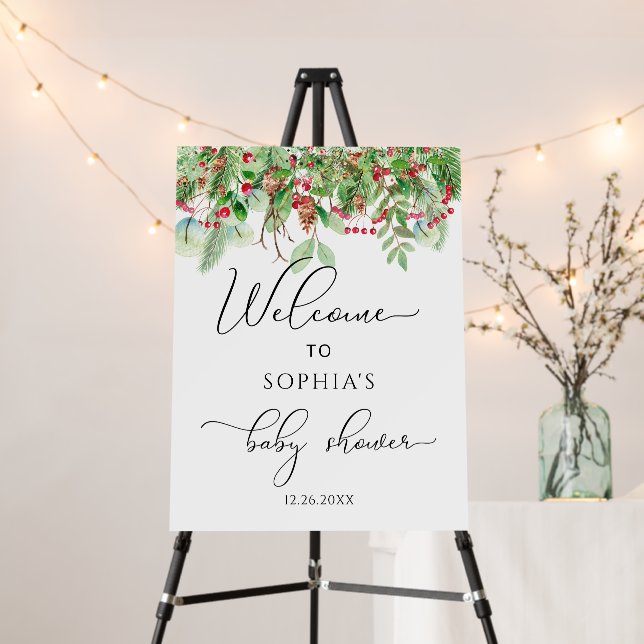 Christmas evergreen baby shower foam board (In Situ (Stand))