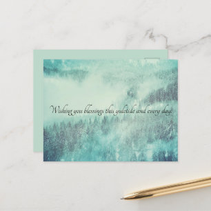 Christmas Evergreen Forest Winter Solstice Holiday Postcard