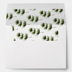 Christmas Evergreen Spruce Return Address Envelope