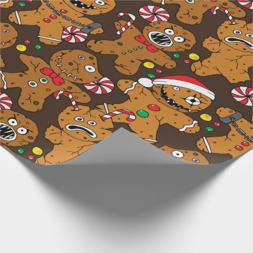 Christmas Evil Gingerbread Man Wrapping Paper