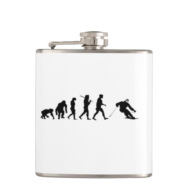 Christmas evolution skier ski skiing flask (Front)