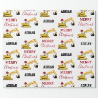 Digger Wrapping Paper, Construction Wrapping Paper, Truck Wrapping Paper,  Construction Digger Wrapping Paper, Digger-themed Gift Wrap 