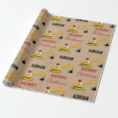 Excavator Christmas Wrapping Paper, Excavator Gift Wrap, Construction –  CountryRebelThreads