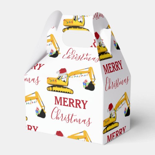 Christmas Excavator Construction Truck  Favor Boxes