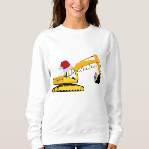Christmas Excavator Construction Truck  Sweatshirt
