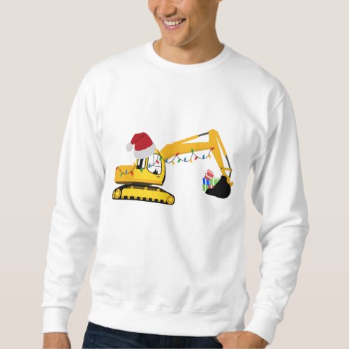 Christmas Excavator Construction Truck Sweatshirt