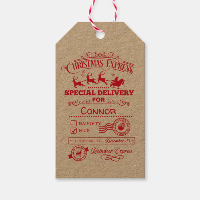 UK Christmas Gift Tags Swing Tags Labels