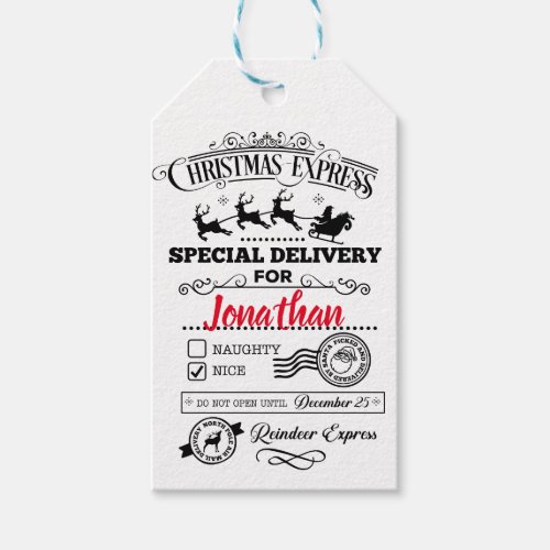 Christmas Express Special Delivery Gift Tags