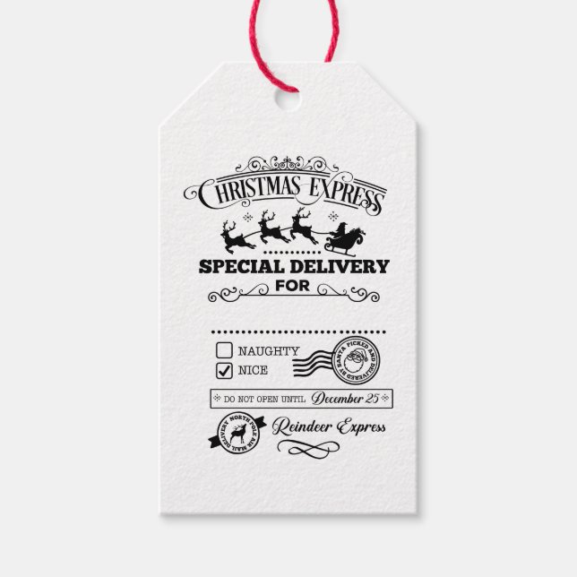 Christmas Express Special Delivery Gift Tags (Front)