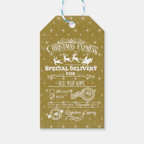 Christmas express special delivery gift tags