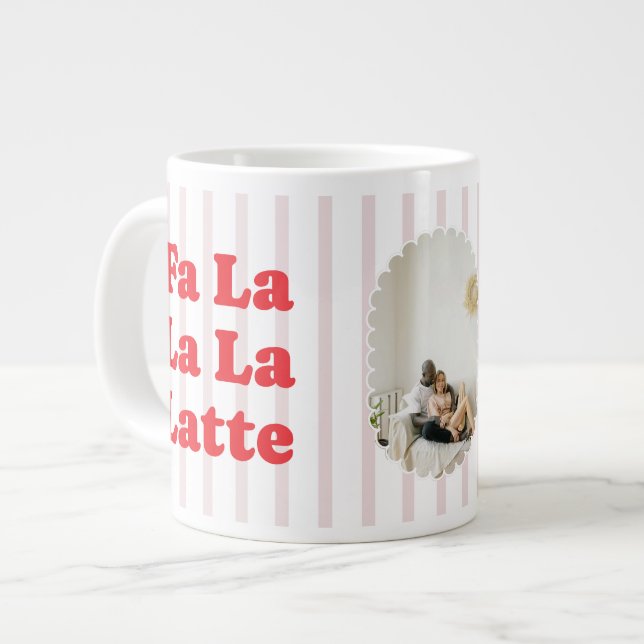 Christmas Fa La La Latte Retro Photo Specialty Mug (Front Left)