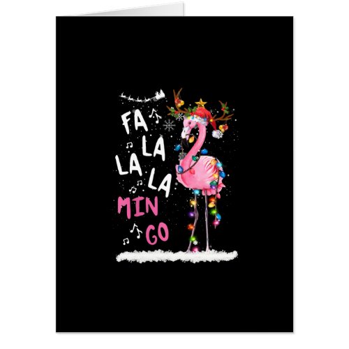 Christmas _ Fa_La_La Mingo Flamingo With Christmas Card