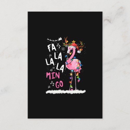 Christmas _ Fa_La_La Mingo Flamingo With Christmas Enclosure Card