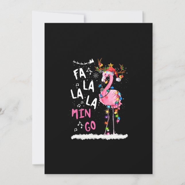 Christmas - Fa-La-La Mingo Flamingo With Christmas Holiday Card (Front)