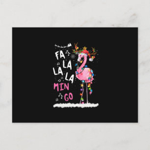 Christmas - Fa-La-La Mingo Flamingo With Christmas Invitation Postcard