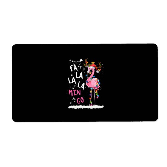 Christmas - Fa-La-La Mingo Flamingo With Christmas Label (Front)