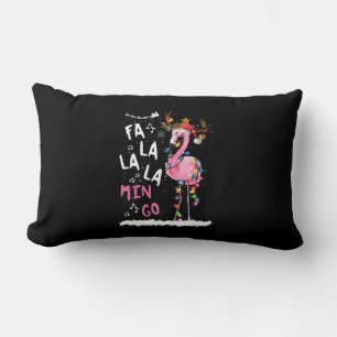 Christmas - Fa-La-La Mingo Flamingo With Christmas Lumbar Pillow