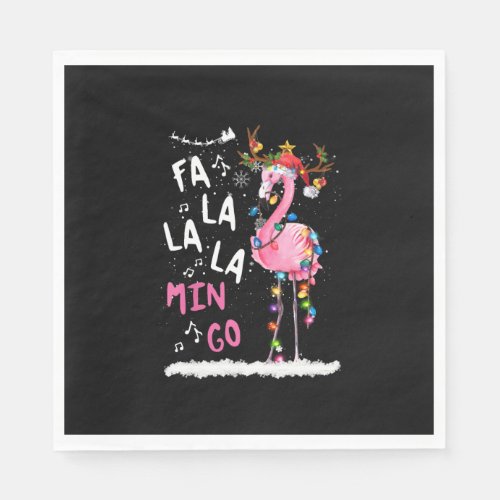 Christmas _ Fa_La_La Mingo Flamingo With Christmas Napkins