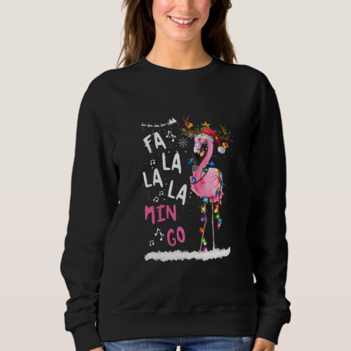 Christmas _ Fa_La_La Mingo Flamingo With Christmas Sweatshirt