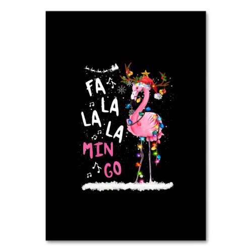 Christmas _ Fa_La_La Mingo Flamingo With Christmas Table Number