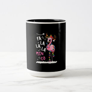 Christmas - Fa-La-La Mingo Flamingo With Christmas Two-Tone Coffee Mug