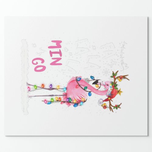 Christmas _ Fa_La_La Mingo Flamingo With Christmas Wrapping Paper