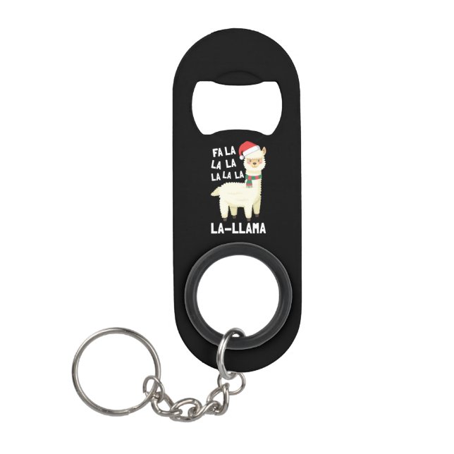 Christmas Fa La Llama Essential Keychain Bottle Opener (Front)