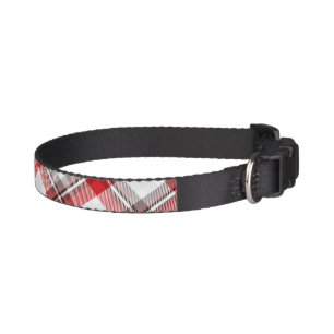 Christmas Fabric Plaid & Gingerbread Santa Pet Collar
