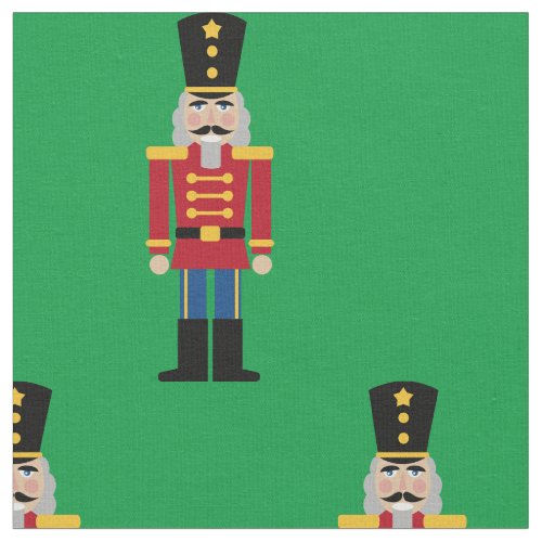 Christmas fabric with cute nutcracker pattern