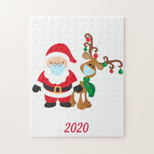 Christmas Face Mask Santa and Reindeer 2020 Jigsaw Puzzle