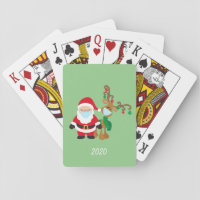 Christmas Face Mask Santa and Reindeer 2020 Playing Cards