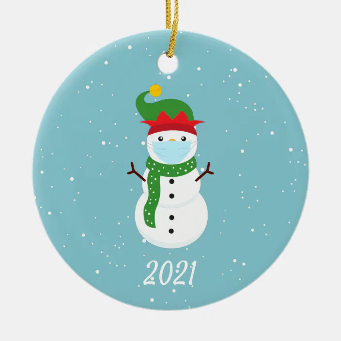 2020 Christmas Ornaments Snowman with Mask Quarantine Gifts Snowman Ornament 