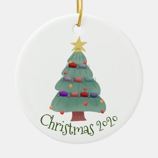 Christmas Face mask Tree Covid 2020 Ceramic Ornament
