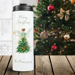 Christmas Fairy 6 Photo Template Dreamy Gold Thermal Tumbler