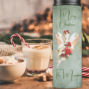 Christmas Fairy 6 Photo Template Poinsettia Thermal Tumbler