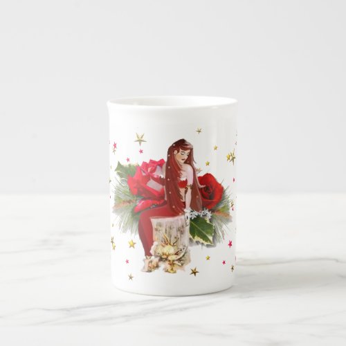 Christmas Fairy and Stars Bone China Mug