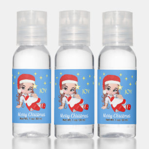 Christmas Fairy Angel & Stars on Sky Blue Hand Sanitizer