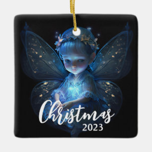 Christmas Fairy Ceramic Ornament