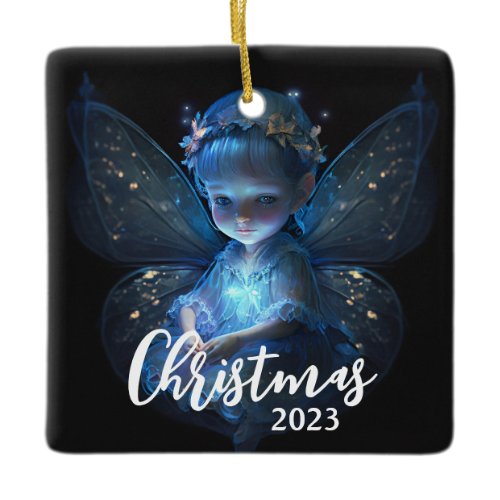 Christmas Fairy Ceramic Ornament