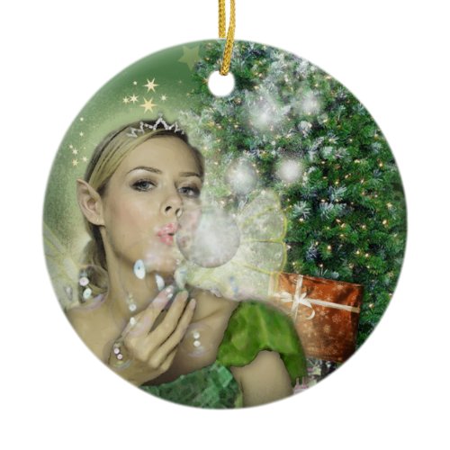 Christmas Fairy Ceramic Ornament