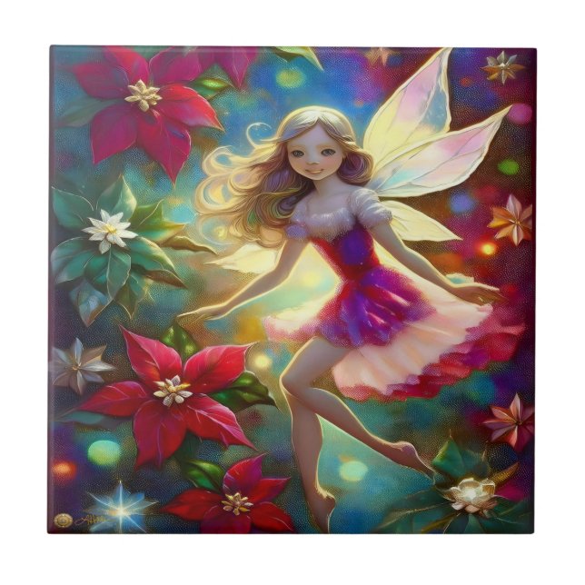 Christmas Fairy Collection - Ash Blonde Hair Ceramic Tile (Front)