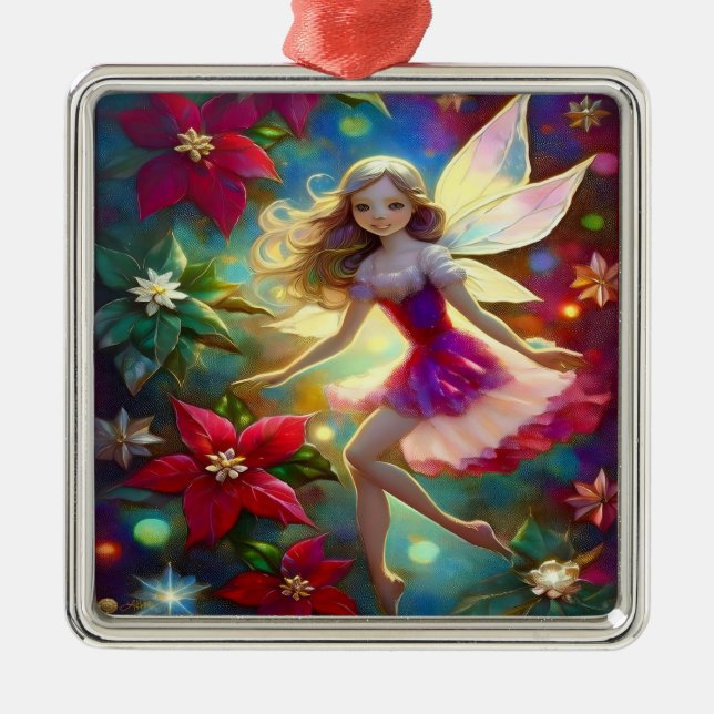 Christmas Fairy Collection - Ash Blonde Hair Metal Ornament (Front)