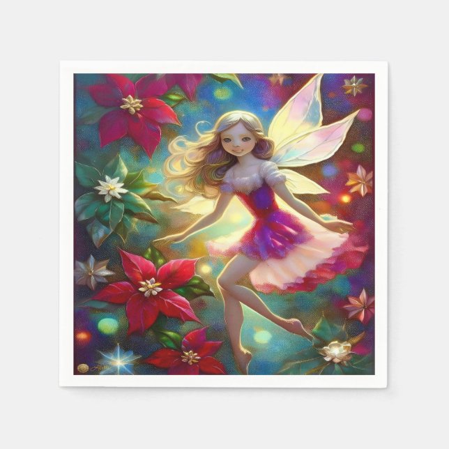 Christmas Fairy Collection - Ash Blonde Hair Napkins (Front)