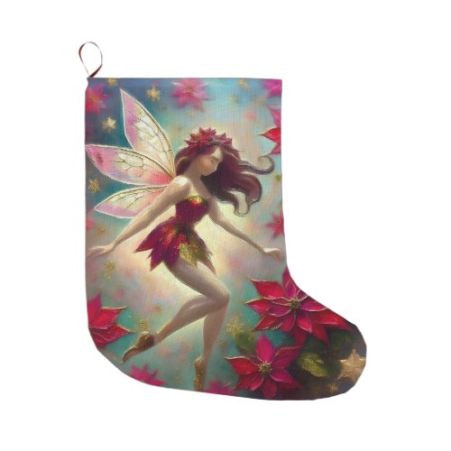 Christmas Fairy Collection _ Auburn Hair Large Christmas Stocking