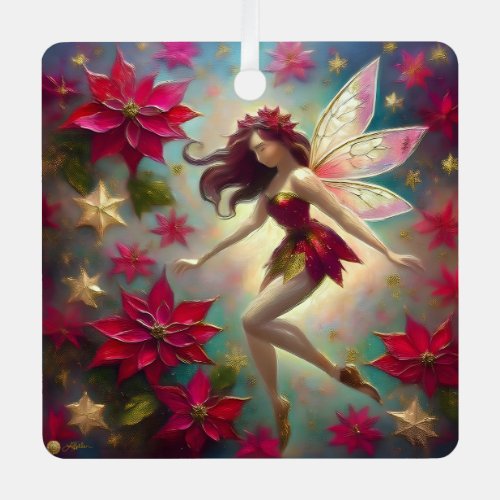 Christmas Fairy Collection _ Auburn Hair Metal Ornament