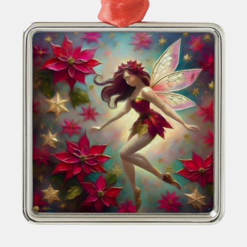 Christmas Fairy Collection _ Auburn Hair Metal Ornament